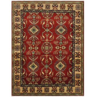 Afghan Hand-knotted Kazak Wool Rug (5' x 6'7)