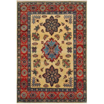 Afghan Hand-knotted Kazak Wool Rug (5' x 7'5)