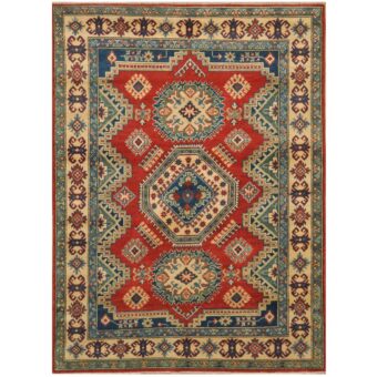 Afghan Hand-knotted Kazak Wool Rug (5' x 6'1)