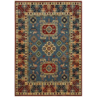 Afghan Hand-knotted Kazak Wool Rug (4'10 x 6'8)