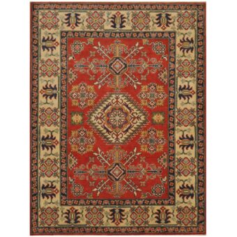 Afghan Hand-knotted Kazak Wool Rug (5'3 x 7'10)