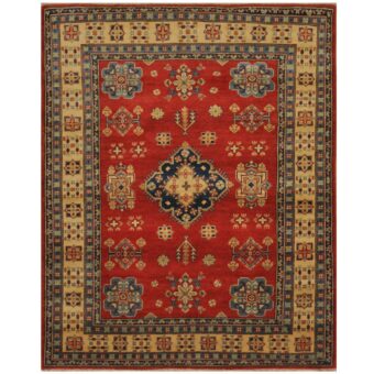 Afghan Hand-knotted Kazak Wool Rug (5' x 6'3)