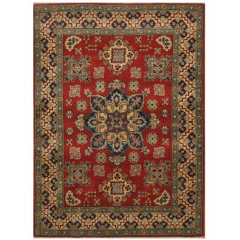 Afghan Hand-knotted Kazak Wool Rug (5' x 6'8)
