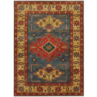 Afghan Hand-knotted Kazak Wool Rug (4' x 5'7)
