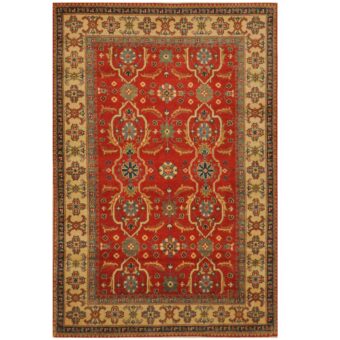 Afghan Hand-knotted Kazak Wool Rug (4' x 6'1)