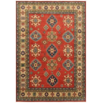 Afghan Hand-knotted Kazak Wool Rug (6'8 x 9'7)