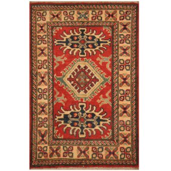 Afghan Hand-knotted Kazak Wool Rug (2' x 3')