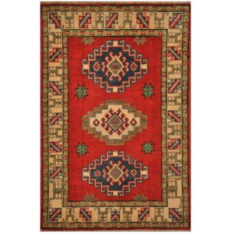 Afghan Hand-knotted Kazak Wool Rug (2' x 3')