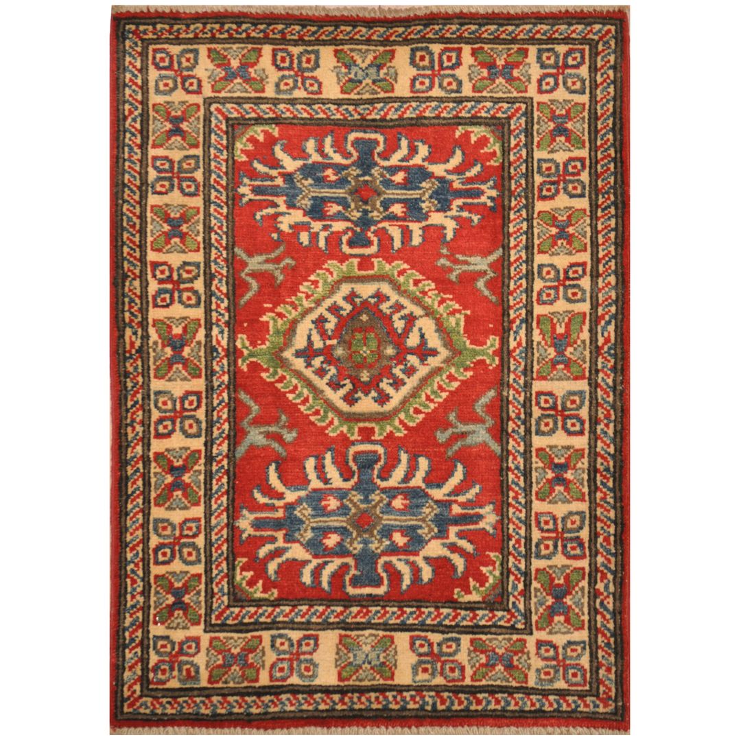 Afghan Hand-knotted Kazak Wool Rug (2' x 3')