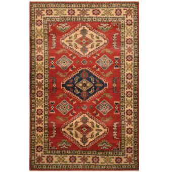 Afghan Hand-knotted Kazak Wool Rug (3'2 x 4'10)