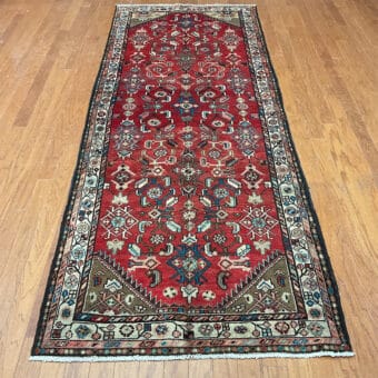 Persian Hand-knotted Hamadan Wool Runner (3'6 x 9'2)