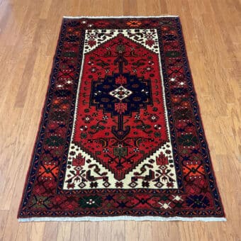 Persian Hand-knotted Hamadan Wool Rug (4' x 6'6)
