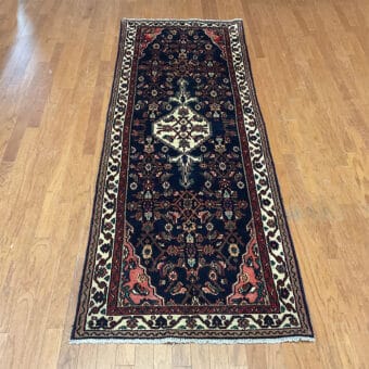 Persian Hand-knotted Hamadan Wool Runner (3'5 x 10'3)