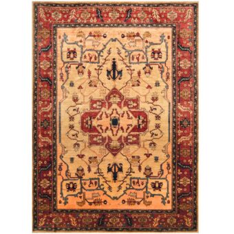 Afghan Hand-knotted Vegetable Dye Serapi Wool Rug (9'6 x 13'4)