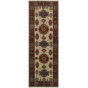 Indo Hand-knotted Kazak Wool Runner (2'10 x 8'3)