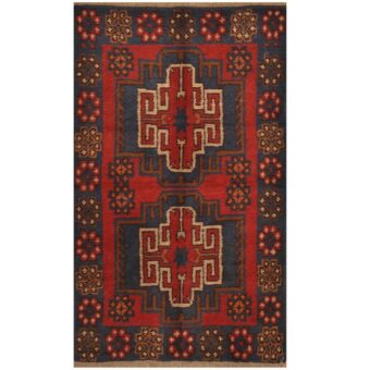 Afghan Hand-knotted Balouchi Wool Rug (2'9 x 4'6)
