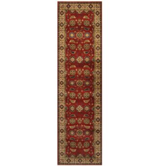 Afghan Hand-knotted Kazak Wool Runner (2'9 x 10')