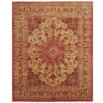 Persian Hand-knotted 1940s Mashad Wool Rug (10'4 x 13'9)
