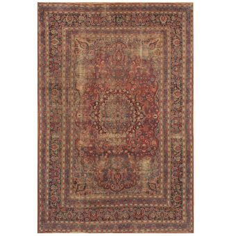Persian Hand-knotted 1880s Mashad Wool Rug (8'7 x 12'10)