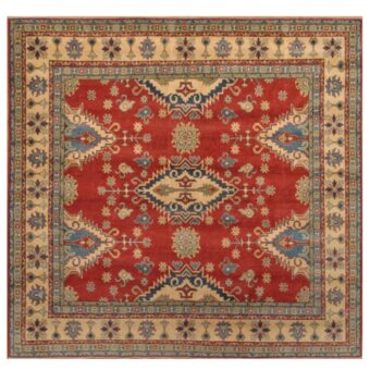 Afghan Hand-knotted Kazak Wool Rug (8' x 8'5)
