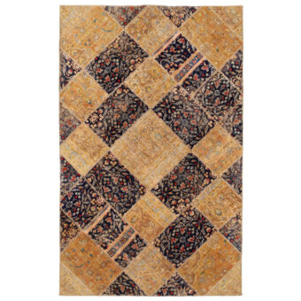 Pak Persian Hand-knotted Patchwork Wool Rug (4'10 x 7'9)