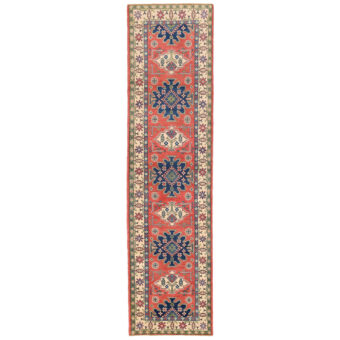 Afghan Hand-knotted Kazak Wool Rug (2'7 x 10'2)
