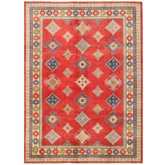 Afghan Hand-knotted Vegetable Dye Kazak Wool Rug (8'11 x 12'4)