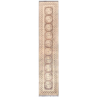 Afghan Hand-knotted Turkoman Wool Rug (2'9 x 12'9)