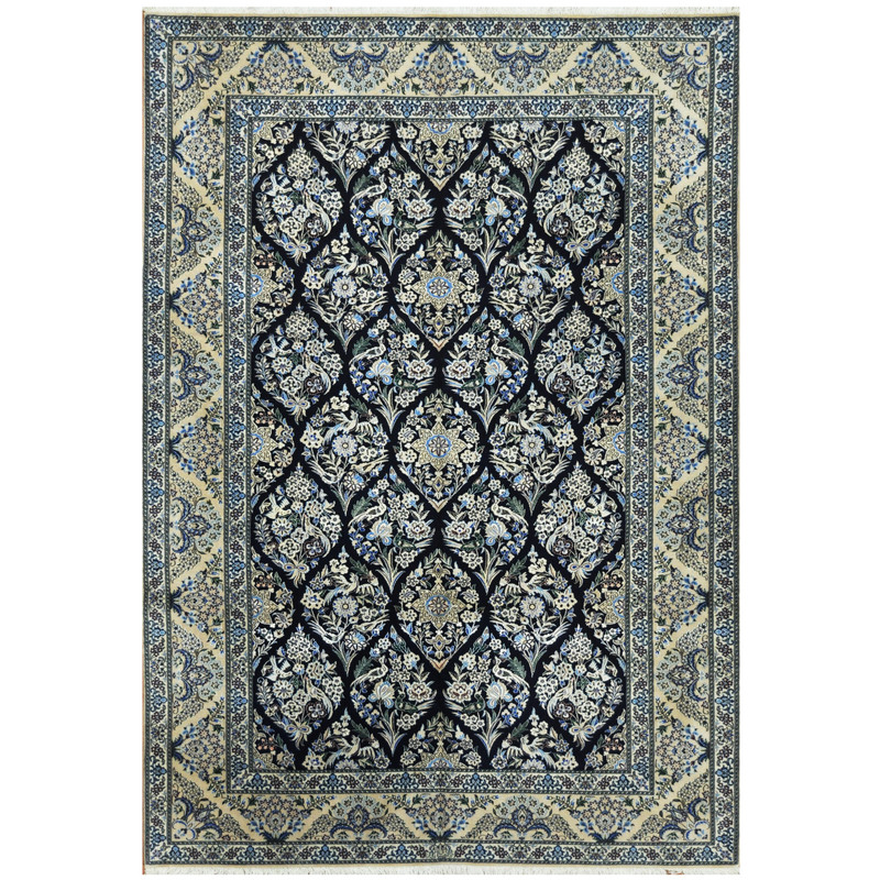 Persian Hand-knotted Nain Wool & Silk Rug (6'9 x 9'9)