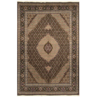 Persian Hand-knotted Tabriz Wool & Silk Rug (6'7 x 10'2)