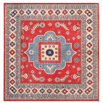 Afghan Hand-knotted Vegetable Dye Kazak Wool Rug (8'3 x 7'11)