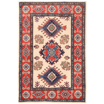 Afghan Hand-knotted Vegetable Dye Kazak Wool Rug (2'8 x 4')