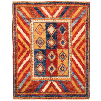 Afghan Hand-knotted Vegetable Dye Shag Gabbeh Wool Rug (4'11 x 6'5)