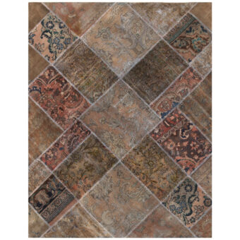 Pak Persian Hand-knotted Patchwork Wool Rug (4'9 x 6'3)