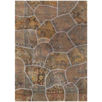 Pak Persian Hand-knotted Patchwork Wool Rug (4'1 x 5'9)