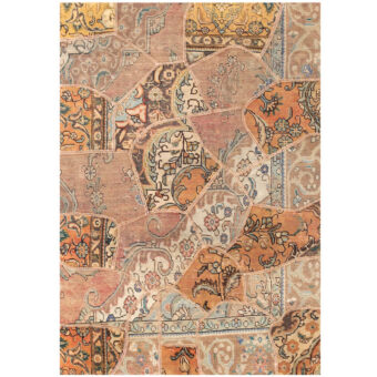 Pak Persian Hand-knotted Patchwork Wool Rug (4'1 x 5'10)