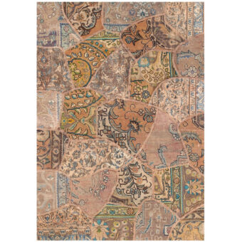 Pak Persian Hand-knotted Patchwork Wool Rug (4' x 5'9)