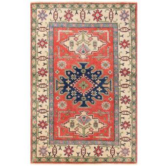 Afghan Hand-knotted Vegetable Dye Kazak Wool Rug (2'7 x 3'11)