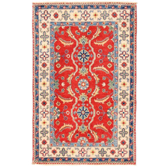 Afghan Hand-knotted Vegetable Dye Kazak Wool Rug (1'11 x 3'1)