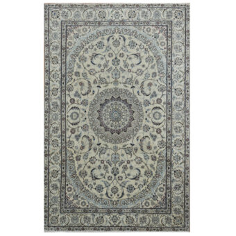 Persian Hand-knotted Nain Wool & Silk Rug (6'6 x 10')