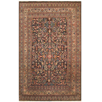Persian Hand-knotted Antique 1940's Mashad Wool Rug (6'7 x 10'6)