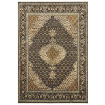 Persian Hand-knotted Tabriz Wool & Silk Rug (6'6 x 9'7)