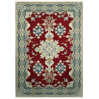 Persian Hand-knotted Tabriz Wool & Silk Rug (6'7 x 9'6)