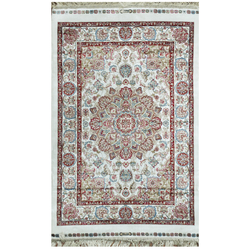 Indo Hand-knotted Kashmiri Silk Rug (2' x 3')