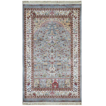 Indo Hand-knotted Kashmiri Silk Rug (2'6 x 4')
