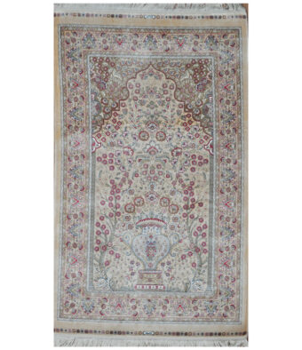 Indo Hand-knotted Kashmiri Silk Rug (2'6 x 4')