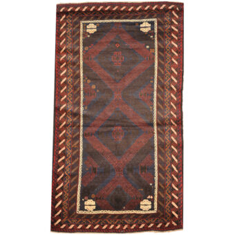 Afghan One-Of-A-Kind Tribal Balouchi Wool Rug (3'10 x 6'6)