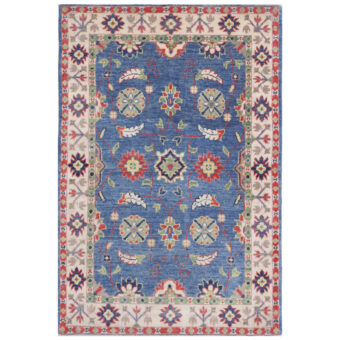 Afghan Hand-Knotted Vegetable Dye Kazak Wool Rug (2'9 x 4'1)