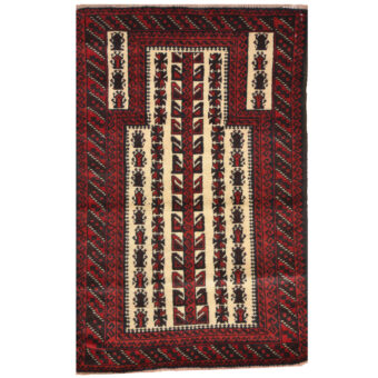 Afghan One-Of-A-Kind Tribal Balouchi Wool Rug (2'7 x 4'1)
