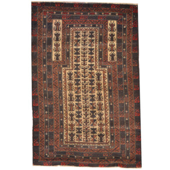 Afghan One-Of-A-Kind Tribal Balouchi Wool Rug (2'8 x 4'6)